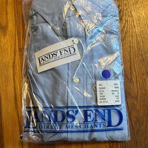 NEW- Lands' End Blue Dress Shirt
